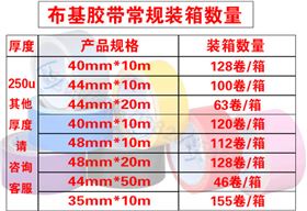 布基胶带产品规格