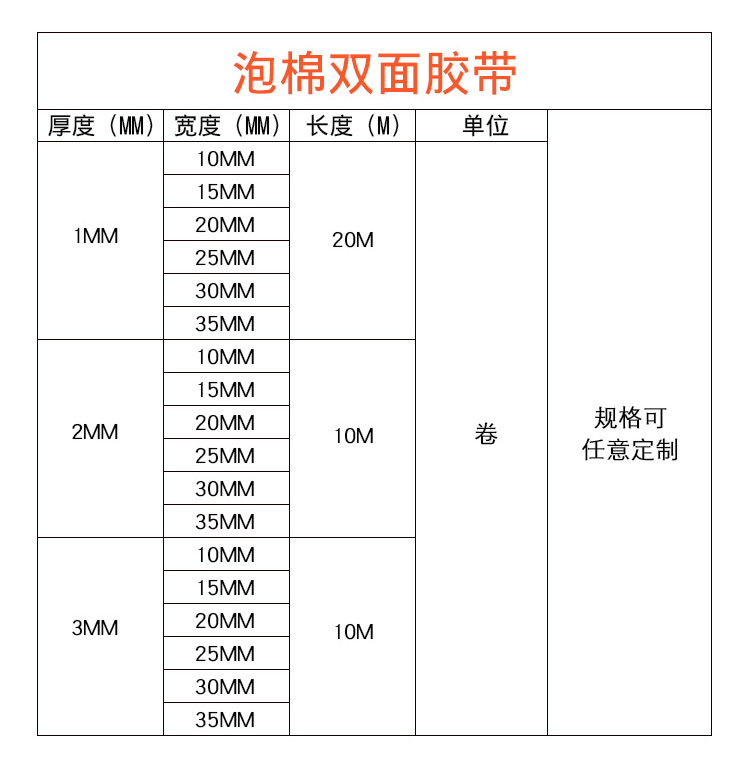 泡棉双面胶